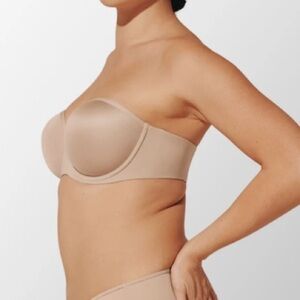 Third Love Classic Strapless Bra Taupe 36 B 1/2 NWT